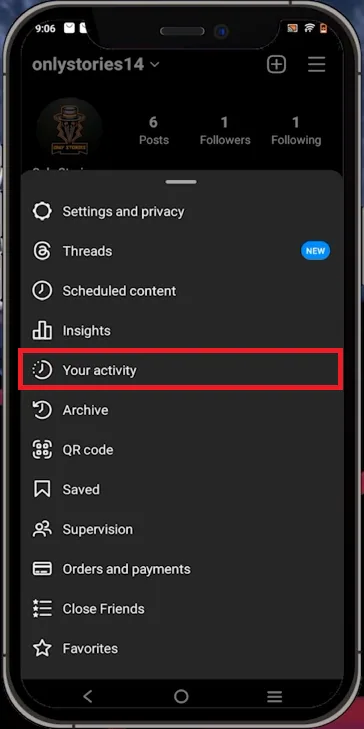 instagram your activity