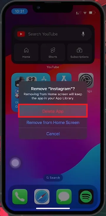 delete instagram