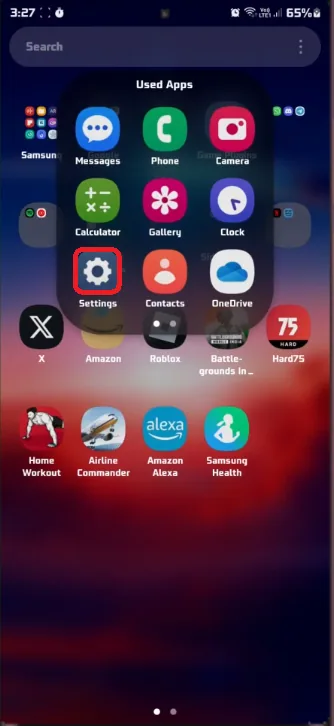 access settings on android