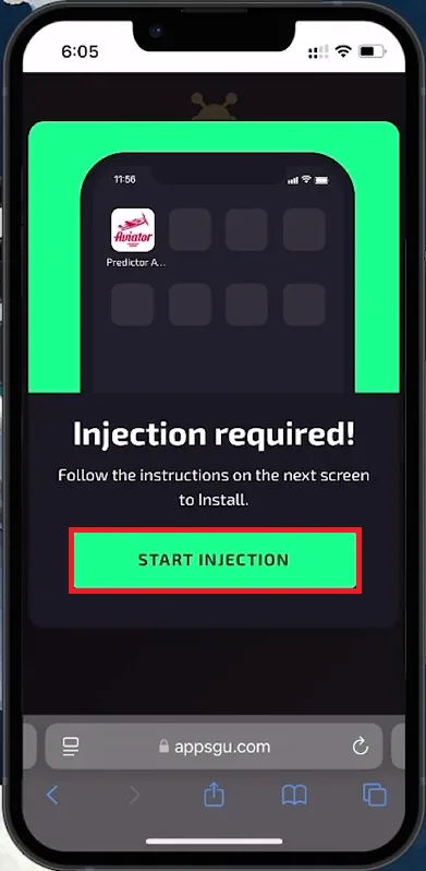 start predictor aviator injection