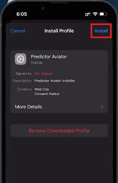 install profile