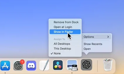 show in finder