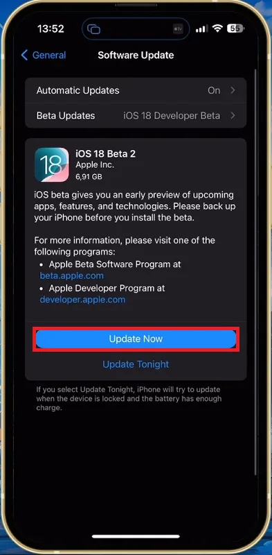 ios 18 beta updates