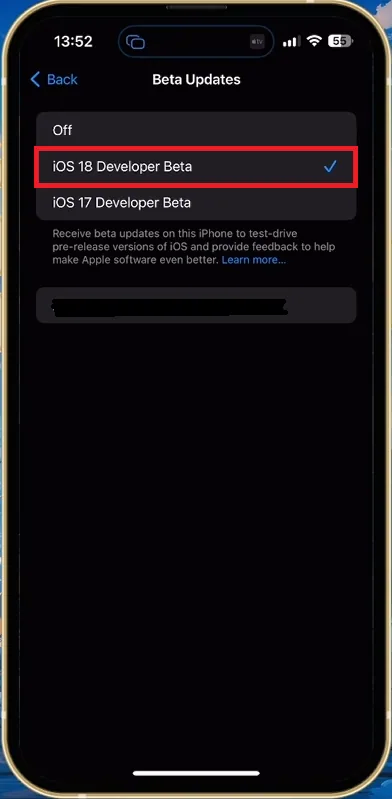 select beta update