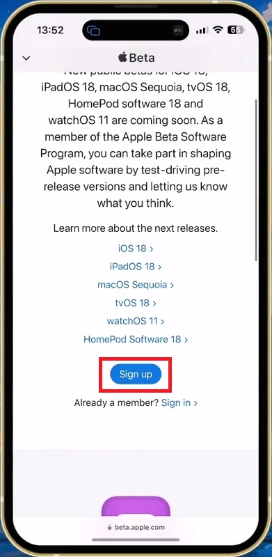 apple beta device enroll