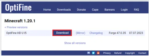 download optifine