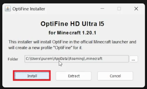 install optifine