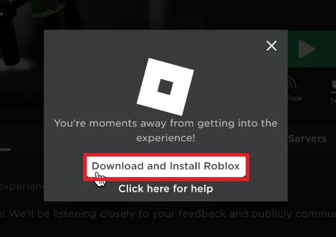 Click “Download and Install Roblox”