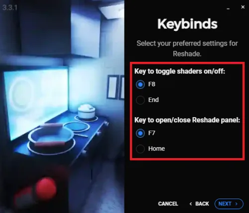 choose keybindings