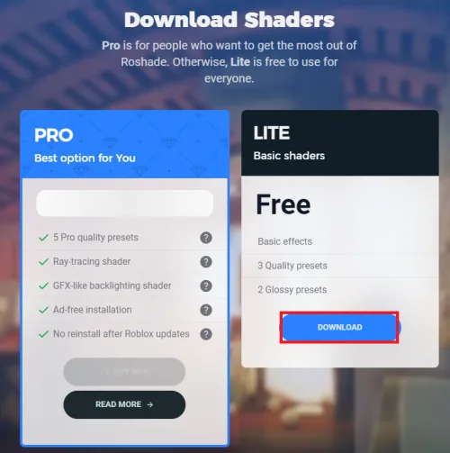 install roshade