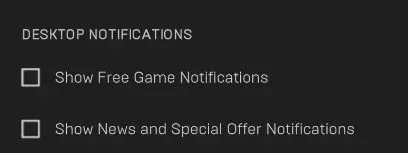 Next, I prefer to disable Desktop Notifications for games and news