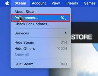 Steam > Preferences