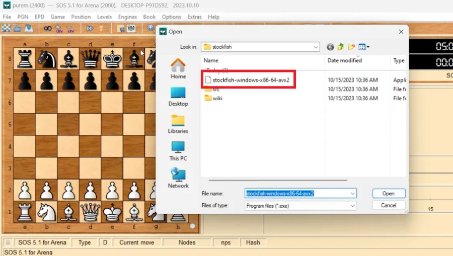 choose stockfish engine