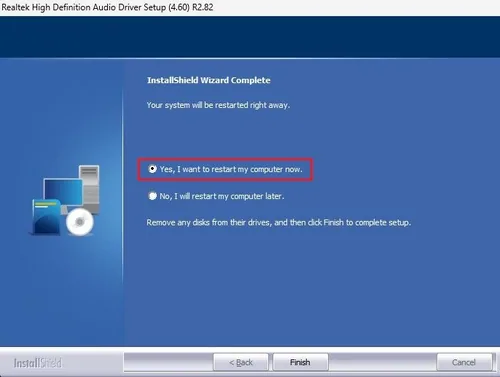 Restart computer to apply changes