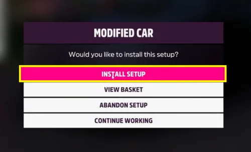 install the setup