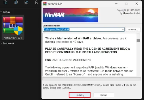 install winrar