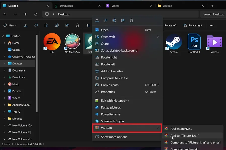 add file to archive