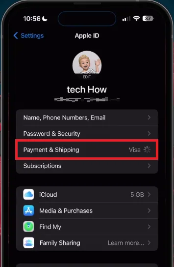 payment and shipping settings