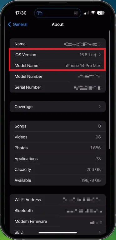 check iphone version