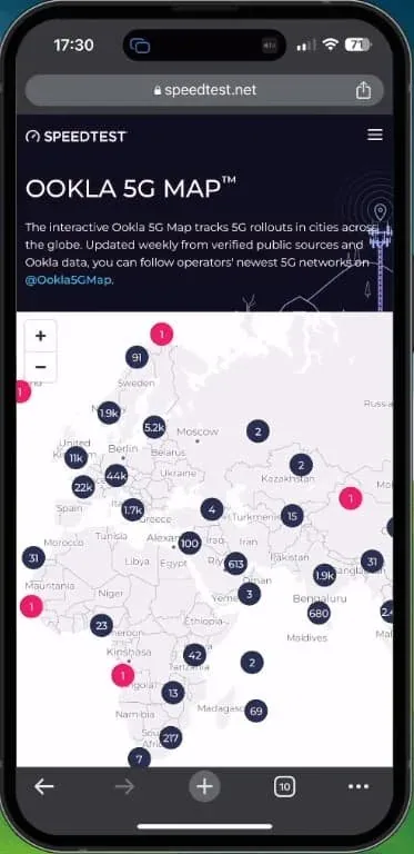 Ookla 5G Map