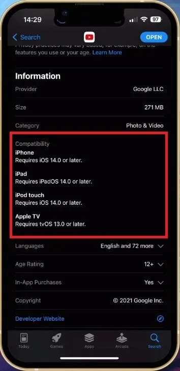 App Store > Compatibility