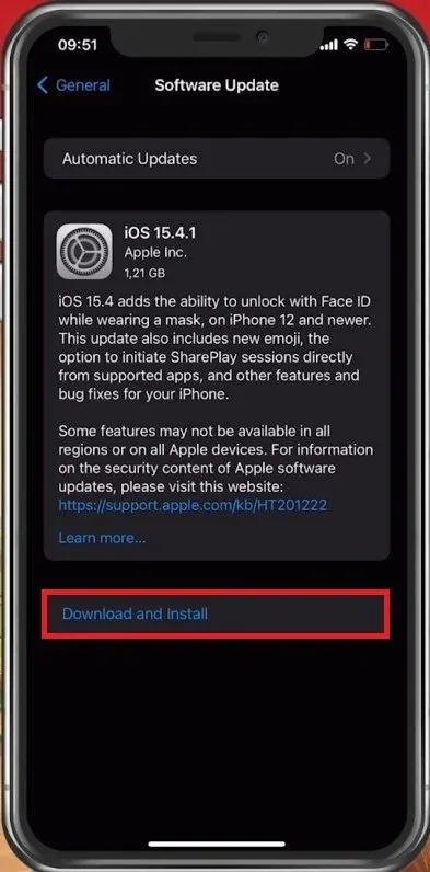 iPhone Settings > General > Software Update