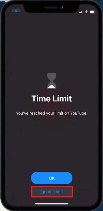ignore screen time limit