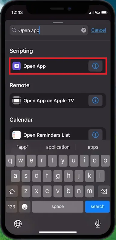 open app shortcut