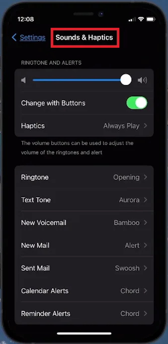 iphone sound settings