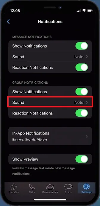 change whatsapp sound