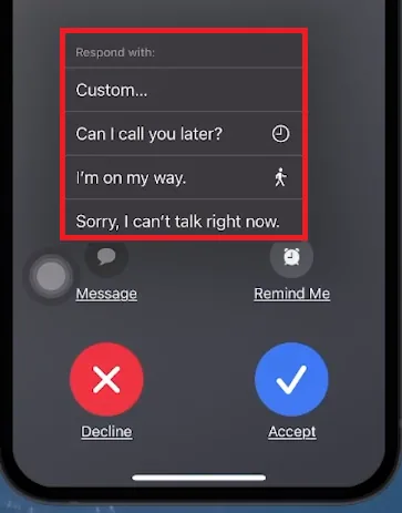 accept or decline buttons