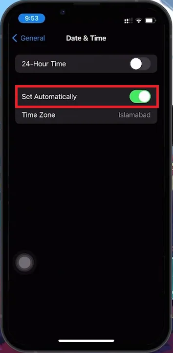 automatic date and time