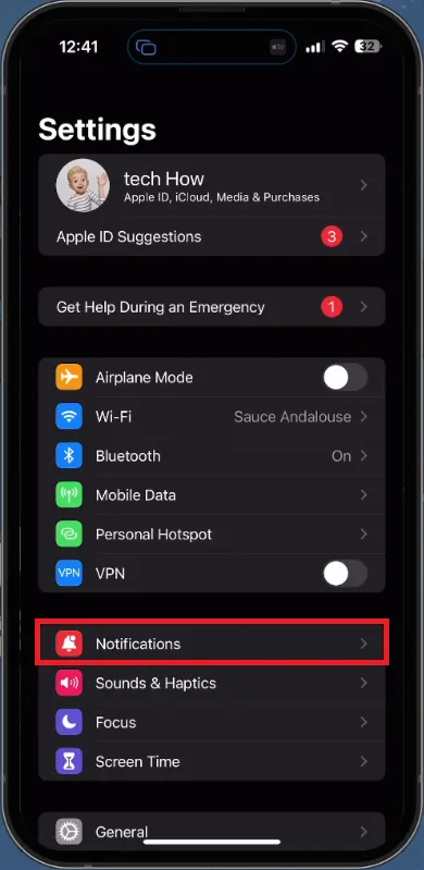 iphone notification settings