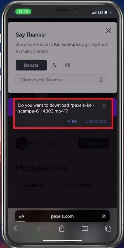 Tap on “Download”
