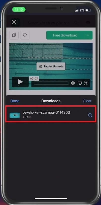Locate the downloaded video from Safari