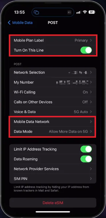 enable mobile data