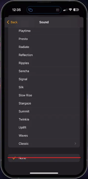 change iphone alarm sound