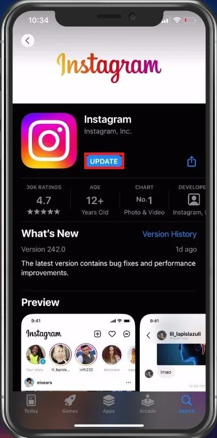 App Store > Instagram
