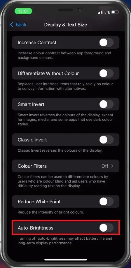 Disable Auto-Brightness