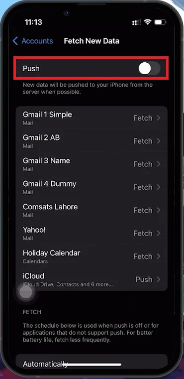 disable mail fetch