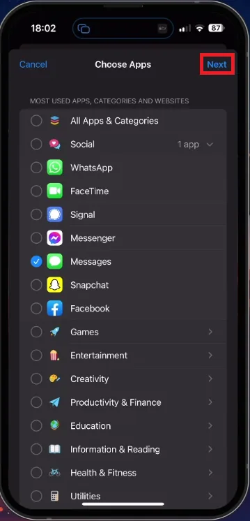 Select which apps require a passcode