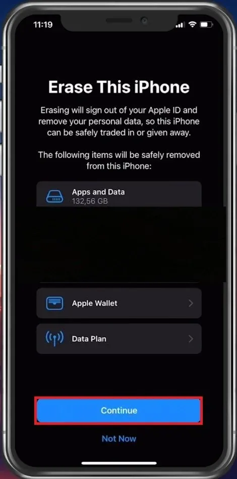 When this is done, the “iPhone Locked To Owner” error will be resolved
