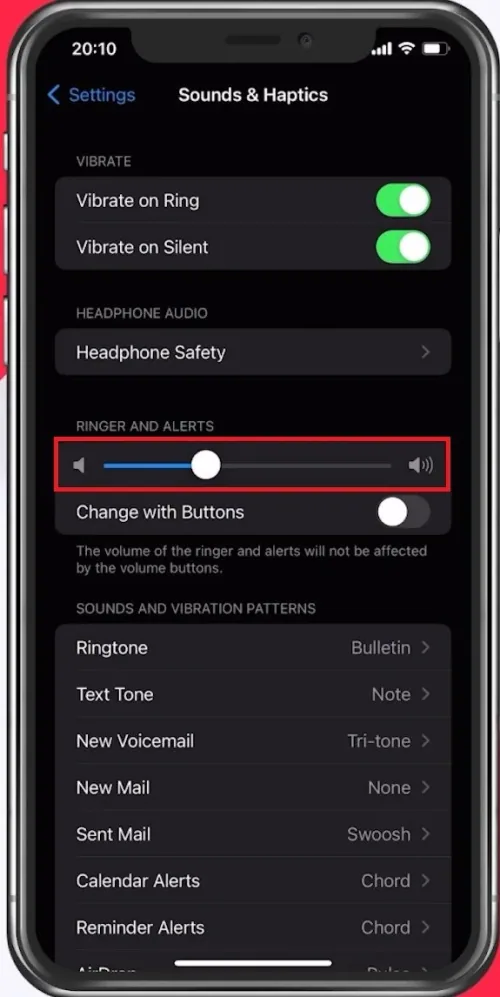 Ringer and Alerts Settings