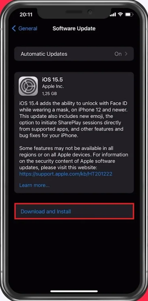 iPhone Settings > General > Software Update