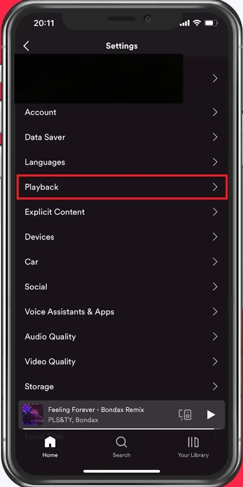 Spotify Settings > Playback