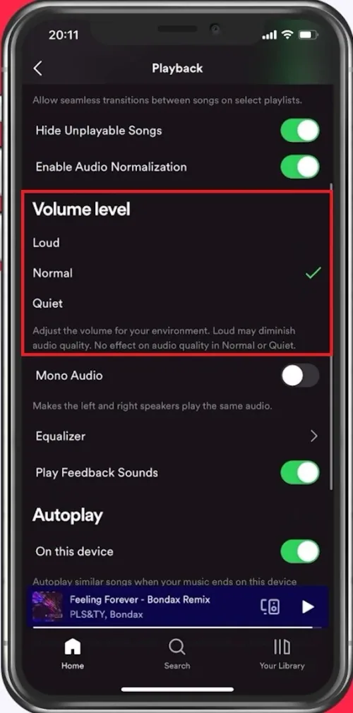 Change the Spotify volume option