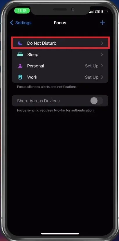 Disable Do Not Disturb