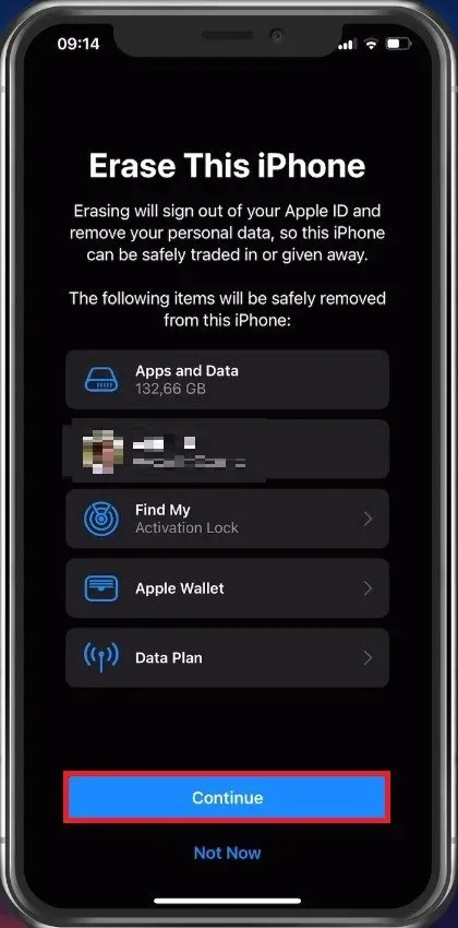 Reset iPhone