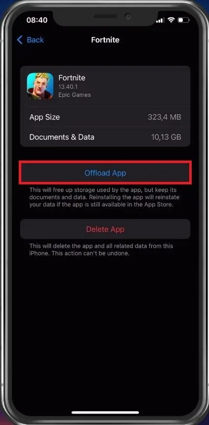 Offload or delete unused apps