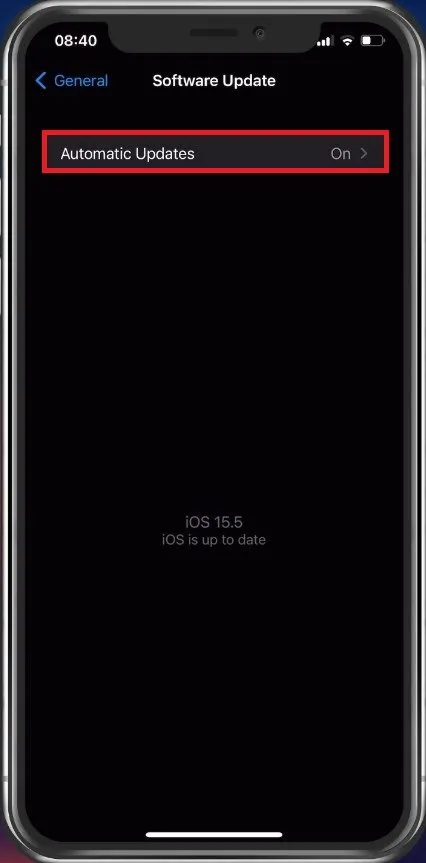 General Settings > Software Update